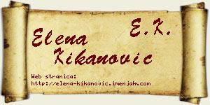 Elena Kikanović vizit kartica